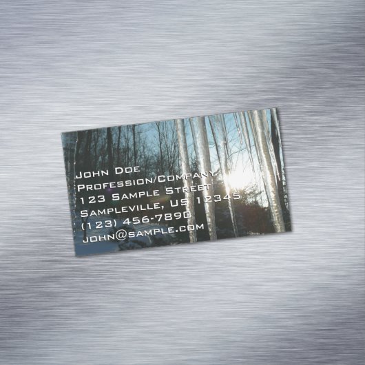 サンライズから氷柱の冬の自然写真 マグネット名刺 (インサイチュ)