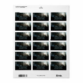 サンライズから氷柱の冬の自然写真 ラベル (フルシート)