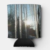 サンライズから氷柱の冬の自然写真 缶クーラー (裏面)