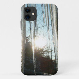 サンライズから氷柱の冬の自然写真 iPhone 11 ケース