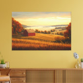 サンライズと丘転がのファームステッド キャンバスプリント (インサイチュ (リビング))