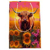 サンライズのひまわりハイランドカウイ ミディアムペーパーバッグ (正面)