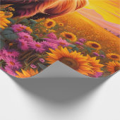 サンライズのひまわりハイランドカウイ ラッピングペーパー (角)