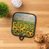 サンライズのひまわり畑 鍋敷き (トップダウン)