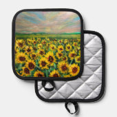 サンライズのひまわり畑 鍋敷き (正面/裏面)