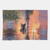 サンライズの帆船 キッチンタオル (横)