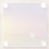 サンライズの草深い丘にかわいい白いバニーラビット ガラスコースター (裏面)