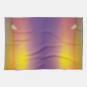 サンライズの草深い丘にかわいい白いバニーラビット キッチンタオル (横)