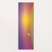 サンライズの草深い丘にかわいい白いバニーラビット ヨガマット (裏面)