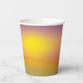 サンライズの草深い丘にかわいい白いバニーラビット 紙コップ (裏面)