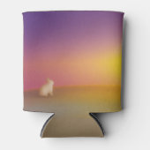 サンライズの草深い丘にかわいい白いバニーラビット 缶クーラー (正面)