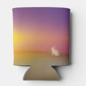 サンライズの草深い丘にかわいい白いバニーラビット 缶クーラー (裏面)