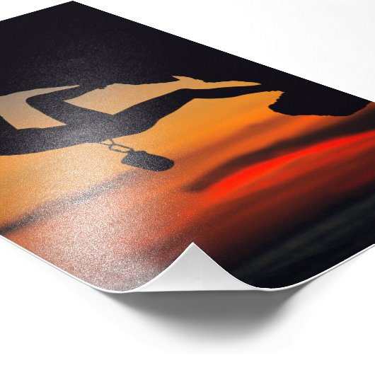 サンライズぶら下がったでのロックのクライマー フォトプリント            (角)