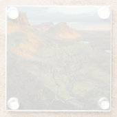 サンライズアットキレイン山脈スコットランドスカイ ガラスコースター (裏面)