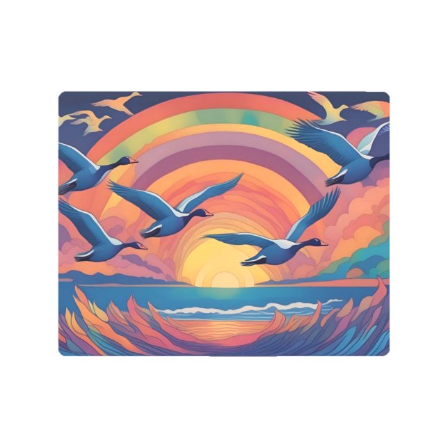 サンライズアットザビーチ メタルプリント (正面)