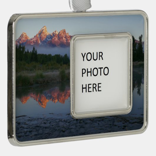サンライズアットシュヴァバッカーランディングアットグランドテトン シルバープレートフレームオーナメント (右)