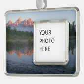 サンライズアットシュヴァバッカーランディングアットグランドテトン シルバープレートフレームオーナメント (左)