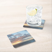 サンライズアットシーIパステルシースケープ スクエアペーパーコースター (インサイチュ)
