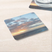 サンライズアットシーIパステルシースケープ スクエアペーパーコースター (アングル)