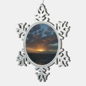 サンライズアットシーII海シースケープ スノーフレークピューターオーナメント (右)