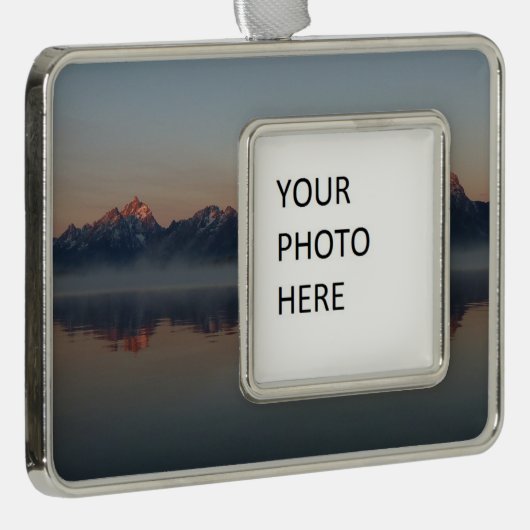 サンライズアットジャクソンダムグランドテトンナショナルパーク シルバープレートフレームオーナメント (右)