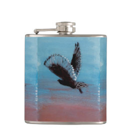 サンライズアートタウニーフクロウ飛行中の鳥 フラスク