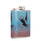 サンライズアートタウニーフクロウ飛行中の鳥 フラスク (右)