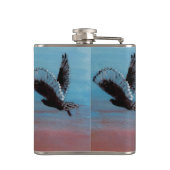 サンライズアートタウニーフクロウ飛行中の鳥 フラスク (裏面)