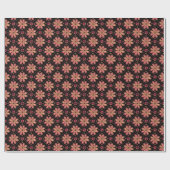 サンライズエキゾチック蓮の花の水色ブラック ラッピングペーパー (フラット)