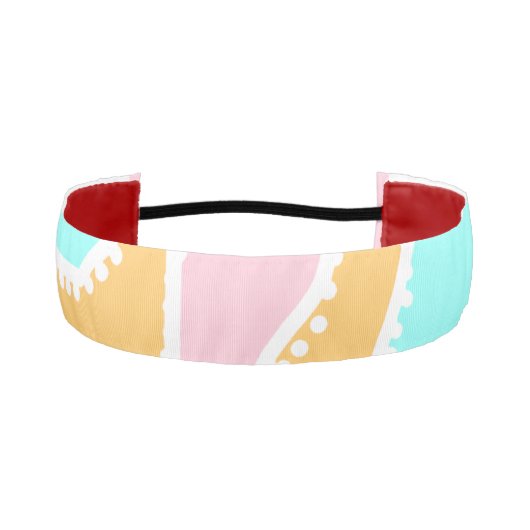 サンライズエスニックサークル – ピンクピーチターコイズ アスレチックヘッドバンド (正面)