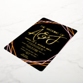 サンライズオレンジピンクブライト結婚ズ 箔招待状 (回転した状態)