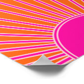 サンライズオレンジホットピンク名門私立校風のサンシャイン ポスター (角)