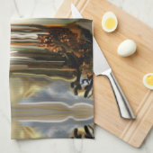 サンライズオンザデザートサウスウエスタン抽象芸術アート キッチンタオル (四つ折り)