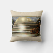 サンライズオンザデザートサウスウエスタン抽象芸術アート クッション (裏面)