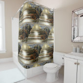 サンライズオンザデザートサウスウエスタン抽象芸術アート シャワーカーテン (インサイチュ)