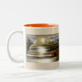 サンライズオンザデザートサウスウエスタン抽象芸術アート ツートーンマグカップ (左)