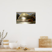 サンライズオンザデザートサウスウエスタン抽象芸術アート ポスター (キッチン)