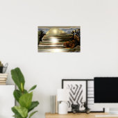 サンライズオンザデザートサウスウエスタン抽象芸術アート ポスター (ホームオフィス)