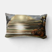 サンライズオンザデザートサウスウエスタン抽象芸術アート ランバークッション (裏面)