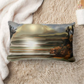 サンライズオンザデザートサウスウエスタン抽象芸術アート ランバークッション (ブランケット)