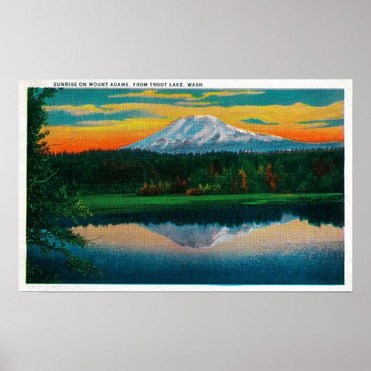 サンライズオン山アダムスfrom Trout Lake, WA ポスター (正面)
