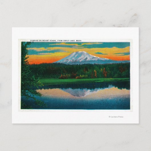 サンライズオン山アダムスfrom Trout Lake, WA ポストカード (正面)