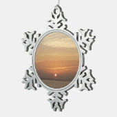 サンライズオーバーアルバIIカリブのシースケープ スノーフレークピューターオーナメント (右)