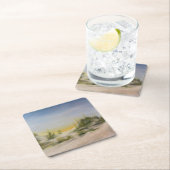 サンライズオーバーサンドダンズ、オリジナル油彩画 スクエアペーパーコースター (インサイチュ)