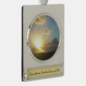 サンライズオーバーサンフアンIIプエルトリコ シルバープレートバナーオーナメント (右)