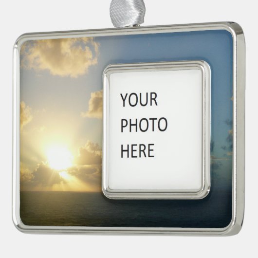 サンライズオーバーサンフアンIIプエルトリコ シルバープレートフレームオーナメント (左)