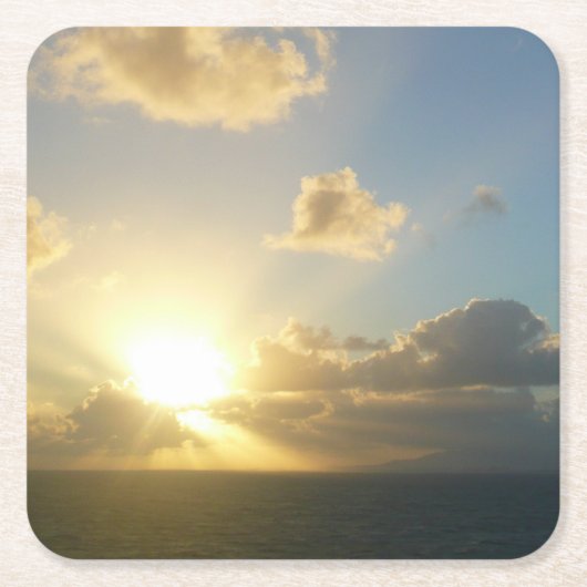 サンライズオーバーサンフアンIIプエルトリコ スクエアペーパーコースター (正面)