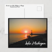 サンライズオーバーミシガン湖 ポストカード (正面/裏面)