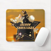 サンライズカッコいいブラック金ゴールドメタリックスタークリスマス マウスパッド (マウス)