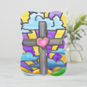 サンライズカトリックフォークアートイースター招待状イベント カード (スタンド正面)